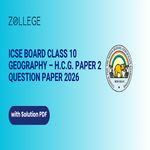 ICSE Board Class 10 Geography HCG Paper 2 Question Paper 2026 with Solution Pdf